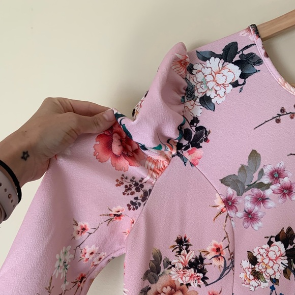 ASOS Floral Print Midi Dress with Puff Sleeves - Picture 16 of 16